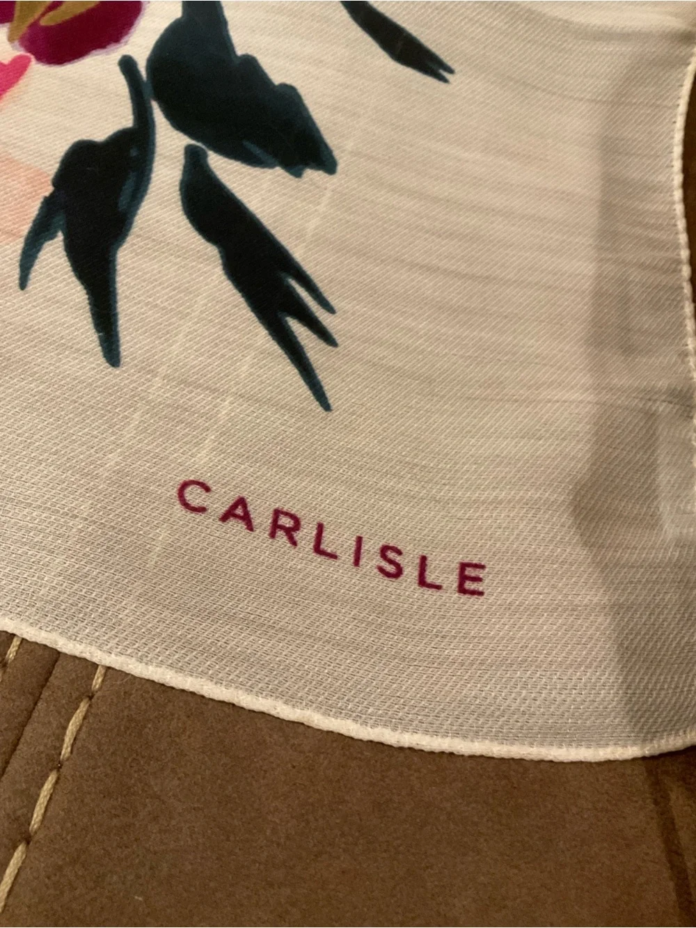 Carlisle White with Pink Flower Scarf
